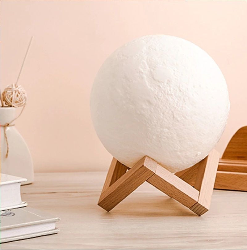 Touch Sensor 3D Moonlight Lamp for Bedroom 7 Colors USB Rechargeable
