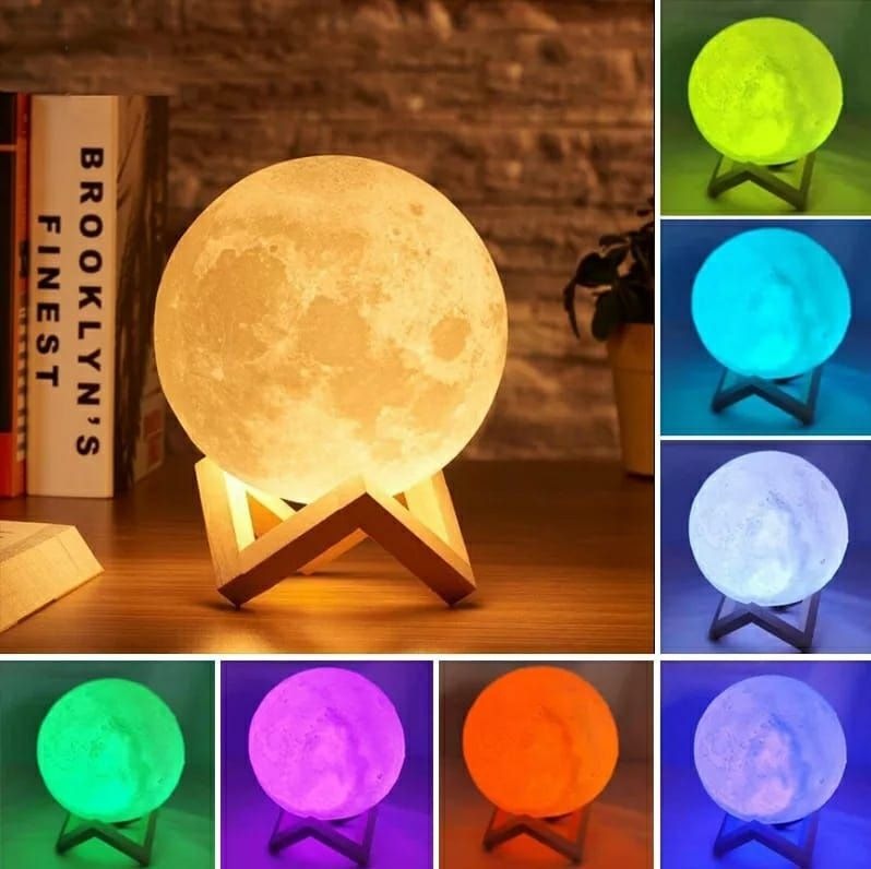 Touch Sensor 3D Moonlight Lamp for Bedroom 7 Colors USB Rechargeable