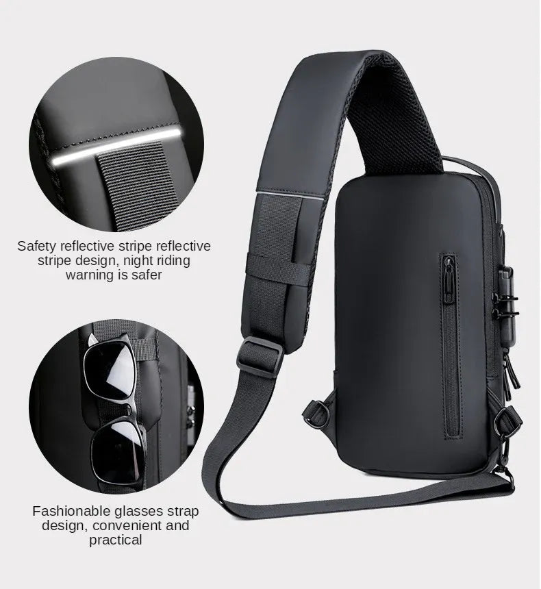 Men's Anti-Theft Chest Bag with Password Lock & WaterProof