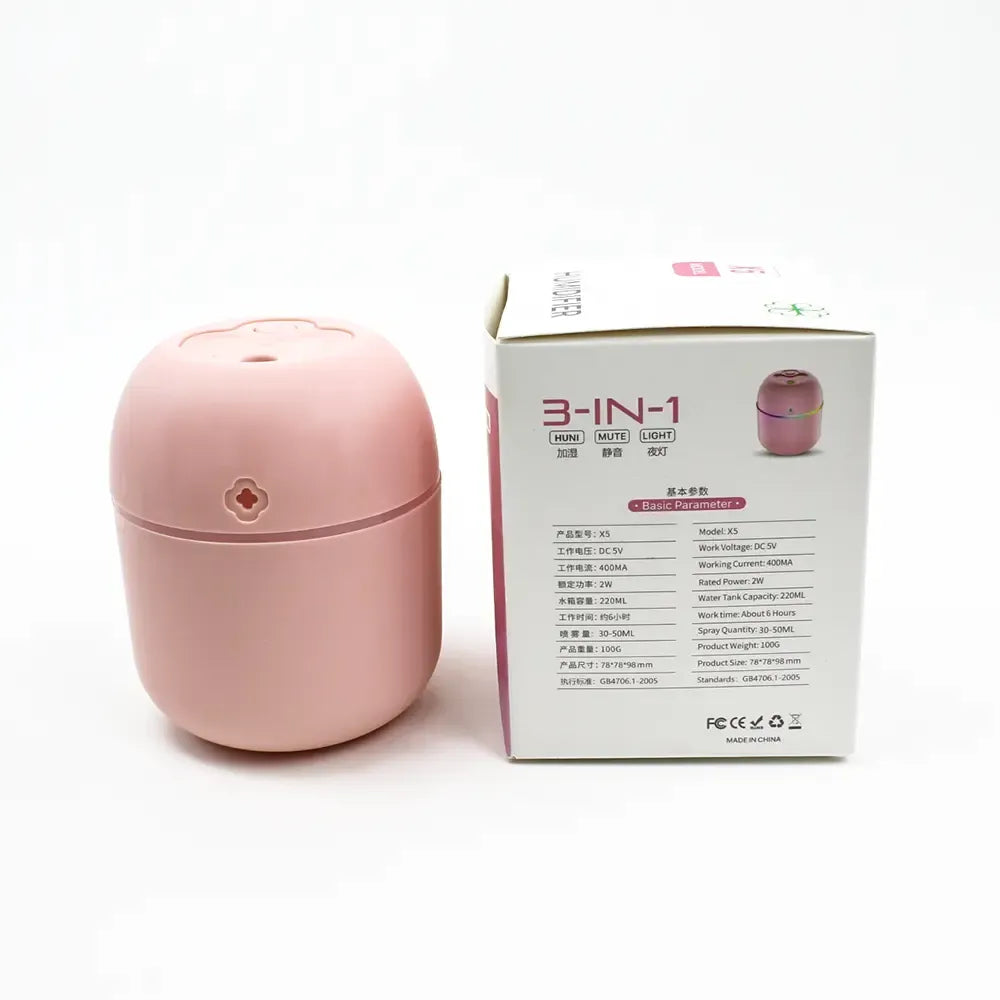 USB Portable Air Humidifier 3-in-1