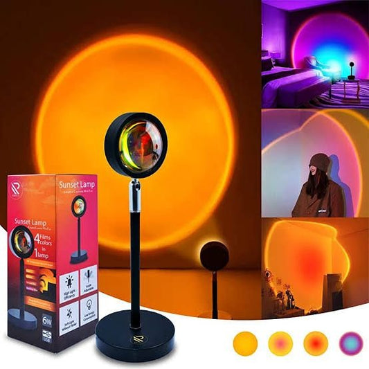 Sunset Lamp-16-Color Remote Control| Rotatable RGB LED Projector for Room & Selfie Décor