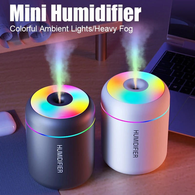 260ML Mini Air Humidifier Multi-Color LED | USB Aroma Diffuser Essential Oil Purifier Mist Maker