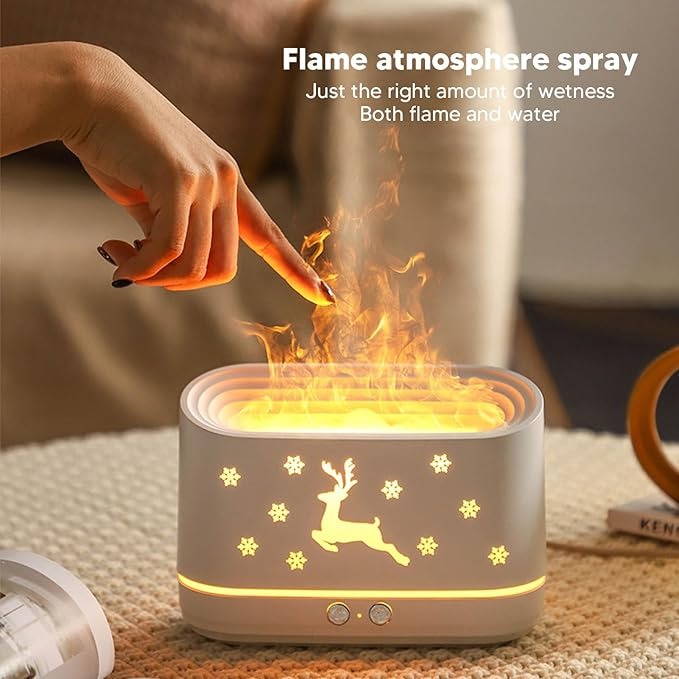 Mini Flame Humidifier & Aroma Diffuser for Home & Office