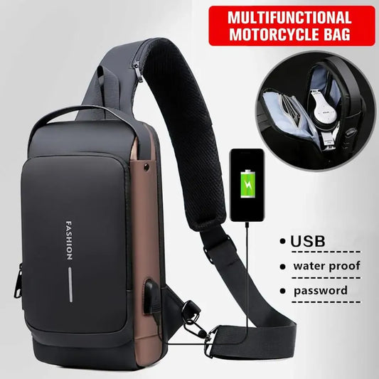 Men's Anti-Theft Chest Bag with Password Lock & WaterProof