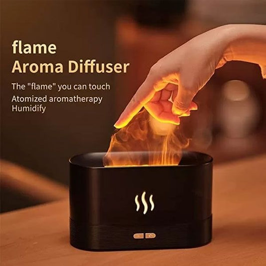Mini Flame Humidifier & Aroma Diffuser for Home & Office