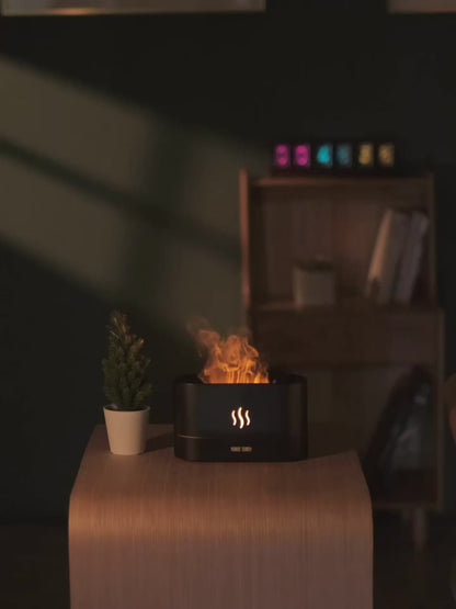 Mini Flame Humidifier & Aroma Diffuser for Home & Office