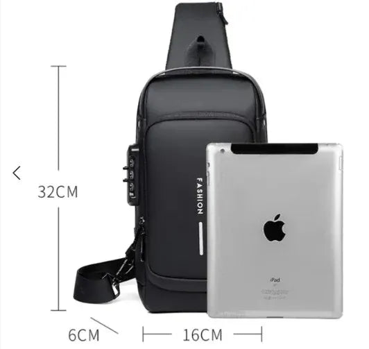 Men's Anti-Theft Chest Bag with Password Lock & WaterProof